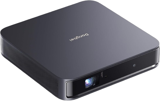 Dangbei Atom – Ultra Compact 1080p Laser Smart Projector with ALPD technology, premium speakers, and sleek minimalist design